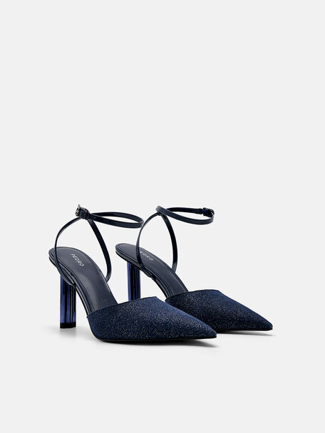 PEDRO Icon Leather Heel Sandals, Black