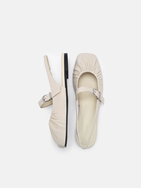 Sepatu Flat Ballerina Kulit Gabrielle, , hi-res