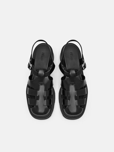 Sandal Berbingkai Kulit Verlin, , hi-res
