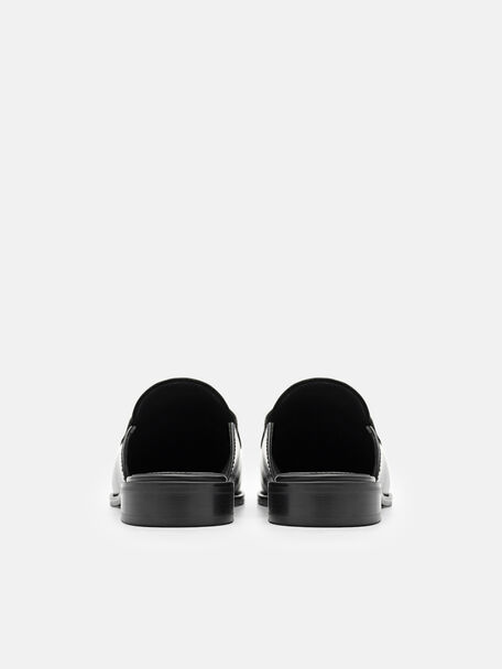 PEDRO Icon Leather Heel Sandals, Black