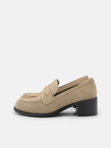 Alistair Suede Heel Loafers, , hi-res