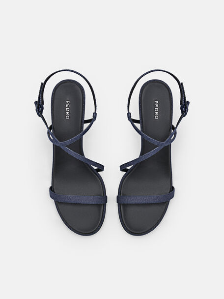 PEDRO Icon Leather Heel Sandals, Black