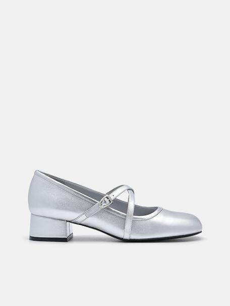 Sonoya Mary Jane Pumps, Silver, hi-res