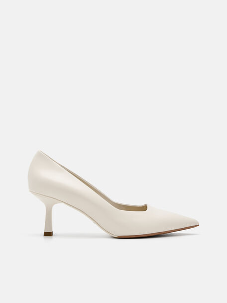 PEDRO Studio Kathy Leather Heel Pumps, Chalk, hi-res