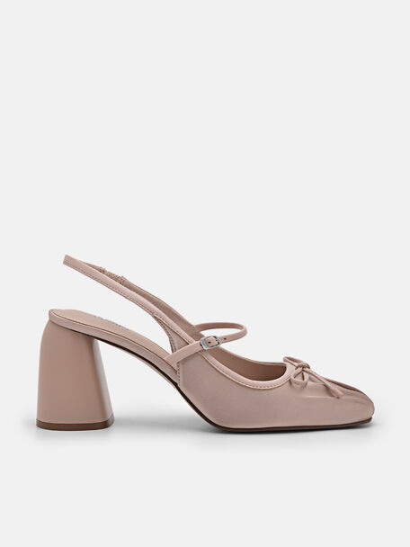 Linea Slingback Pumps, Nude, hi-res