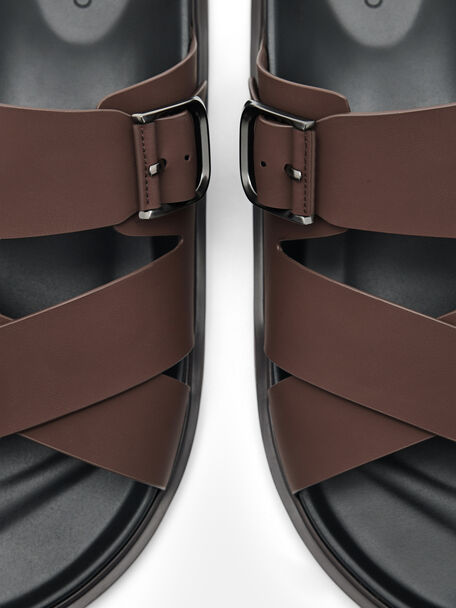 PEDRO Icon Leather Heel Sandals, Black