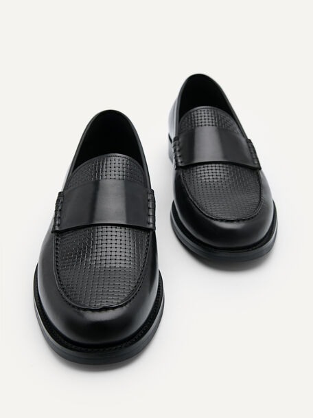 PEDRO Icon Leather Heel Sandals, Black