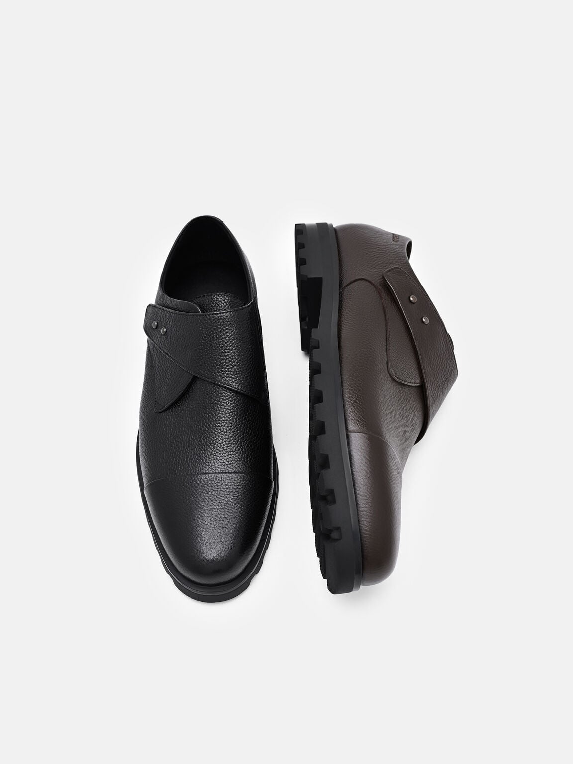 Flint Leather Monkstrap Shoes, , hi-res