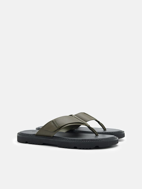 PEDRO Icon Leather Heel Sandals, Black