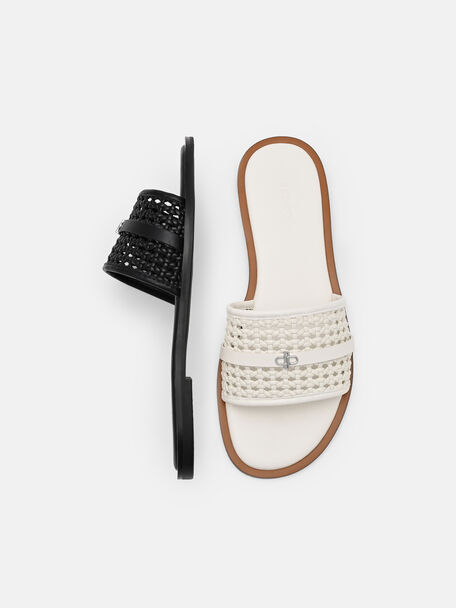 Sadie Woven Slide Sandals, , hi-res
