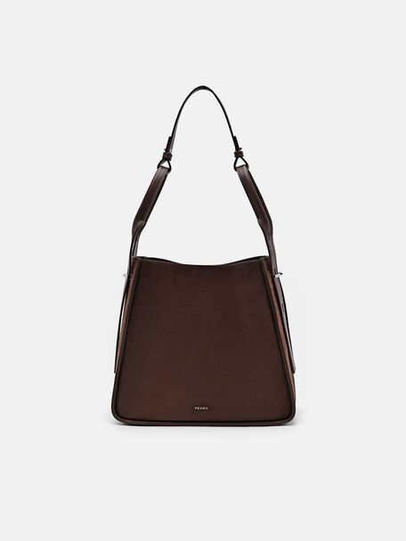 Demi Hobo Bag, Dark Brown, hi-res
