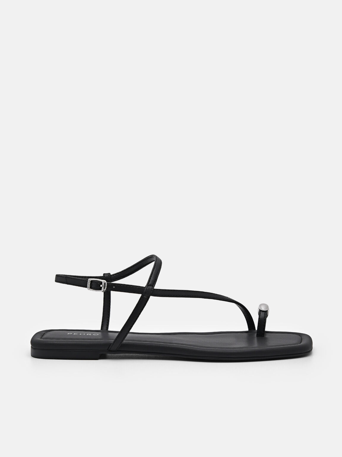 Lia Toe Ring Sandals, Black, hi-res