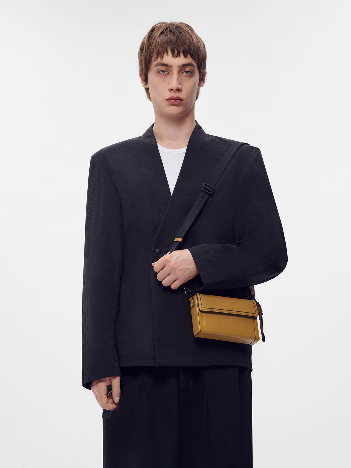 Saffiano Leather Mini Sling Bag, 