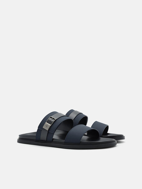 PEDRO Icon Leather Heel Sandals, Black