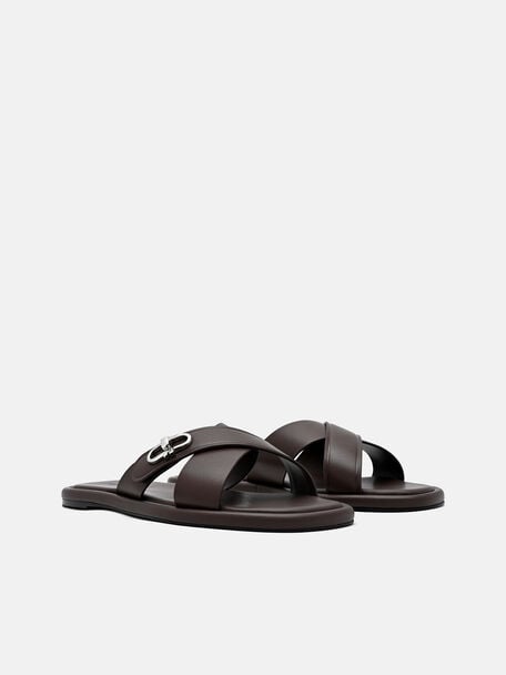 Sienna Leather Cross Sandals, , hi-res
