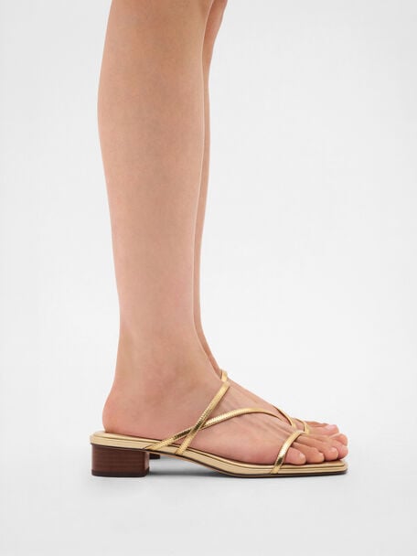 Erna Leather Heel Sandals, 