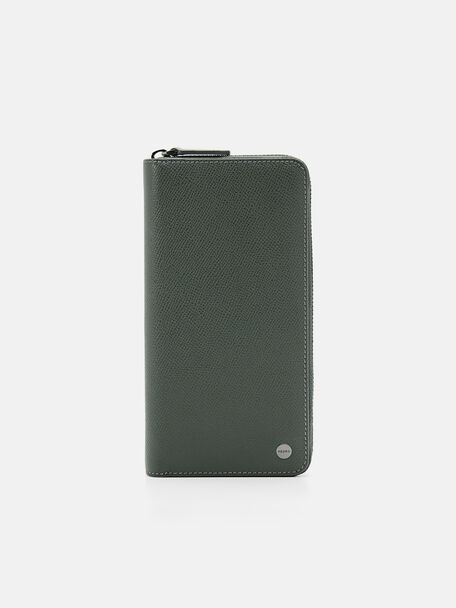 Oliver Leather Long Wallet, Military Green, hi-res