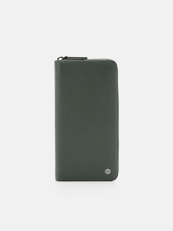 Oliver Leather Long Wallet, Military Green, hi-res