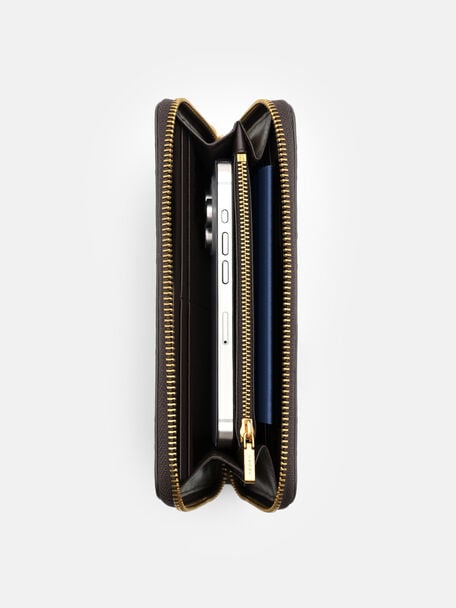 Quilted Leather Long Wallet, , hi-res