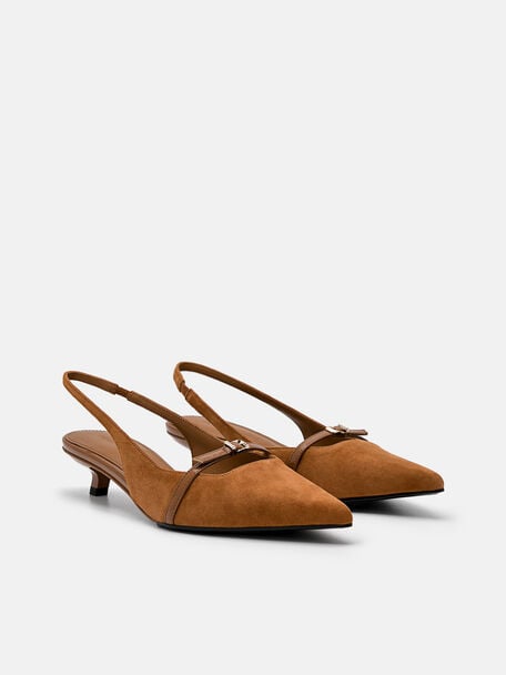 PEDRO Icon Leather Heel Sandals, Black
