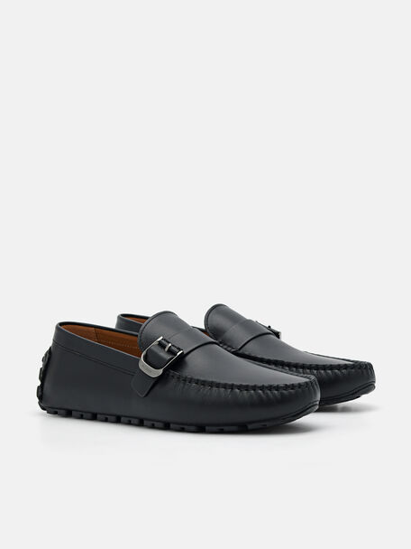 PEDRO Icon Leather Heel Sandals, Black