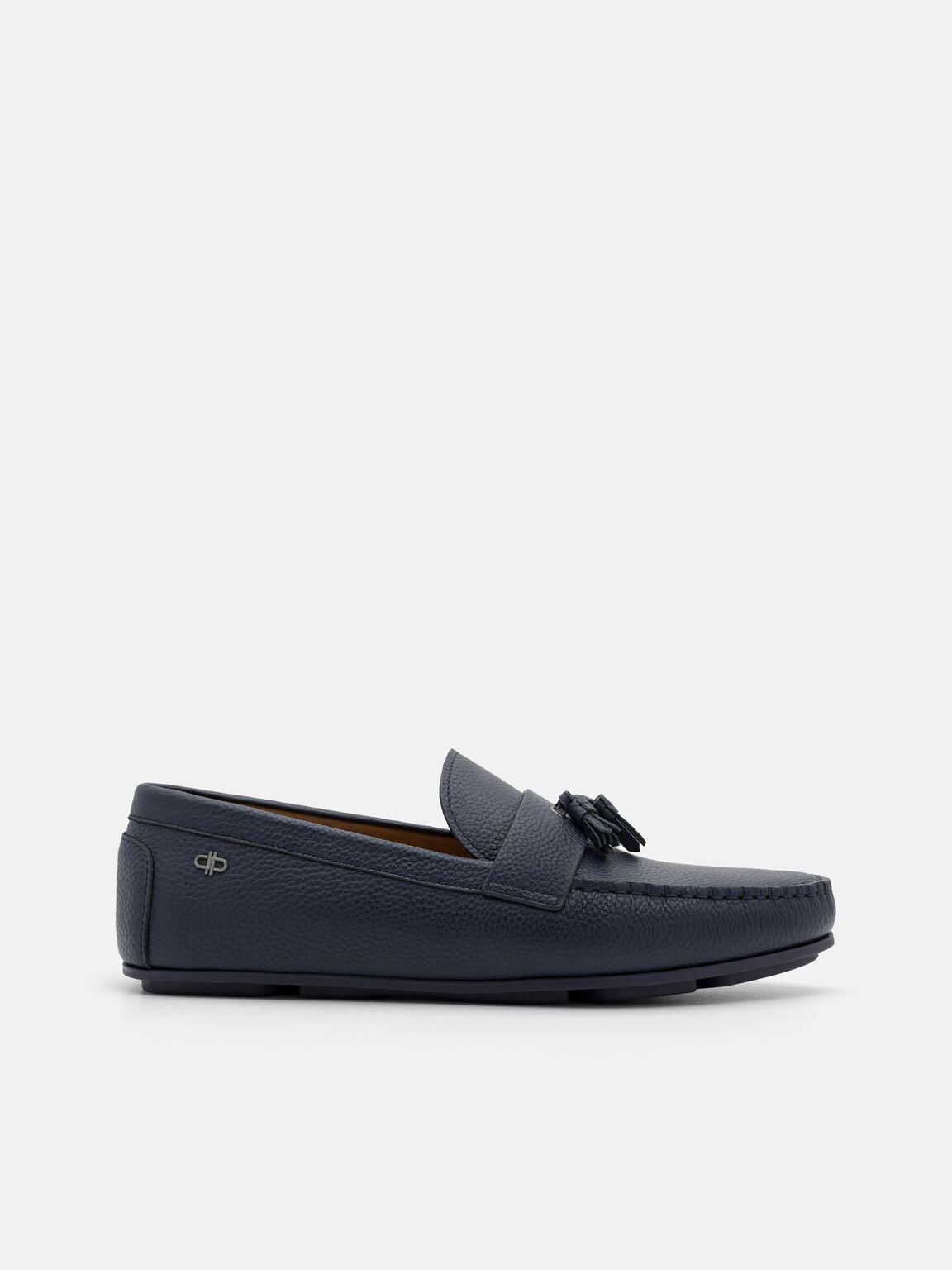 Sepatu Driving Kulit Tumbled dengan Tassel, , hi-res