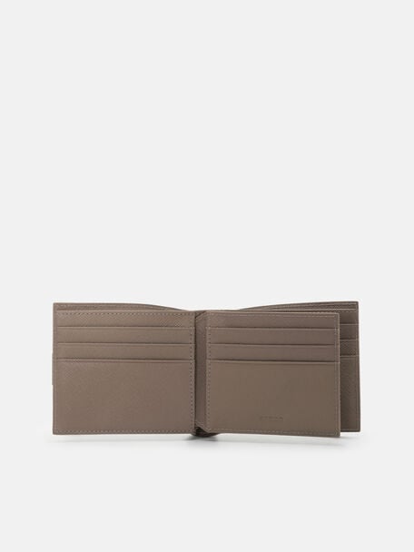 Saffiano Leather Bi-Fold Flip Wallet, , hi-res