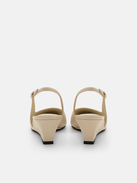 Sepatu Pumps Slingback Wedge Kulit Adena, , hi-res