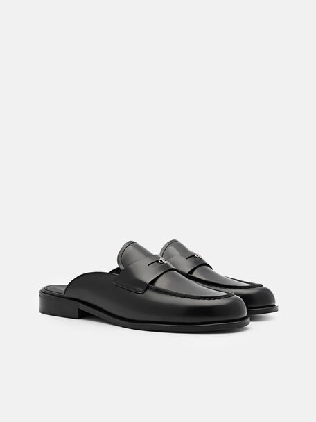 PEDRO Icon Leather Heel Sandals, Black
