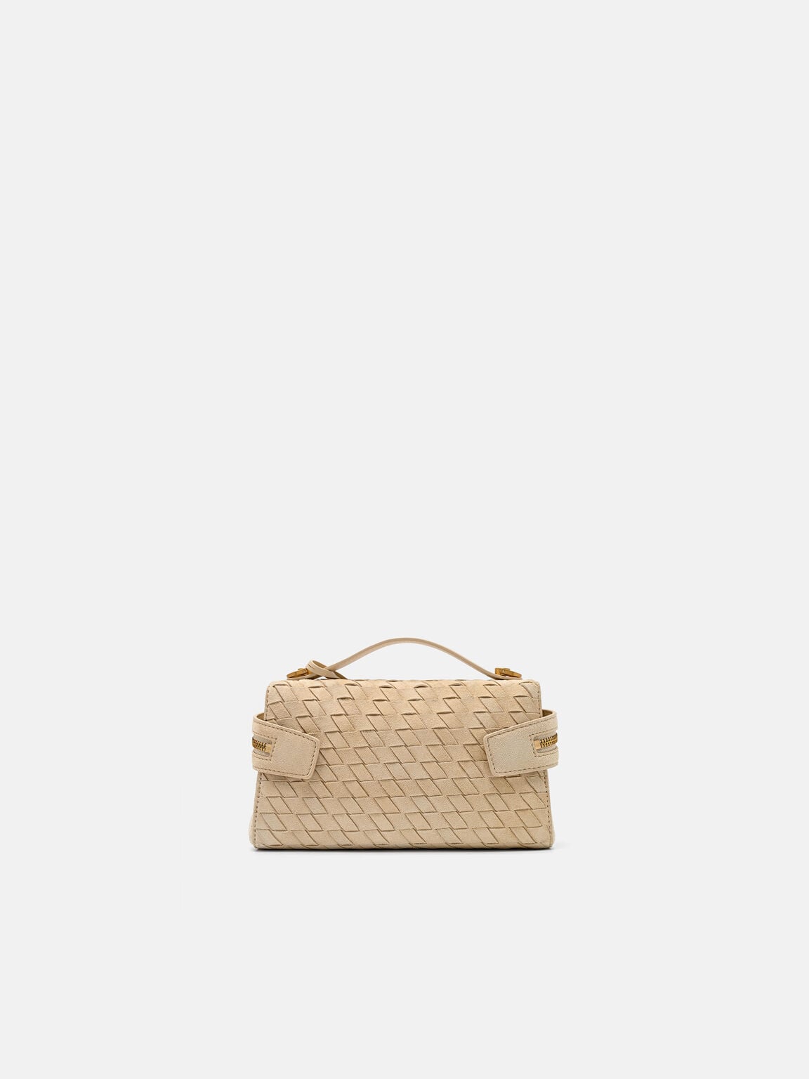 Alyssa Suede Woven Shoulder Bag, , hi-res