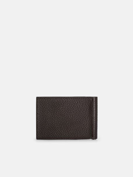 Embossed Leather Bi-Fold Card Holder with Money Clip, 