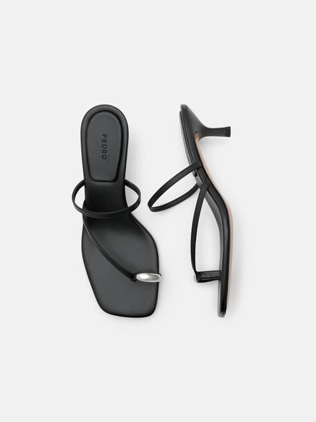 Lia Leather Heel Sandals, , hi-res