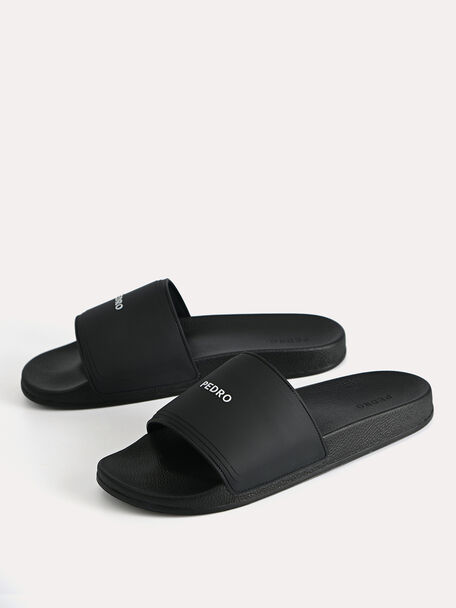 PEDRO Icon Leather Heel Sandals, Black