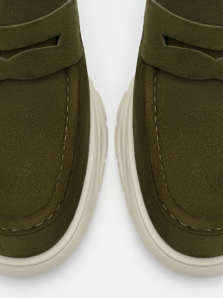 Suede Hybrix Loafers, , hi-res