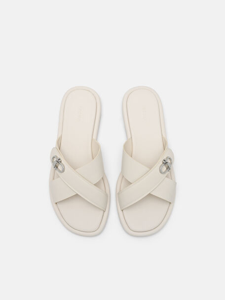 Sienna Leather Cross Sandals, , hi-res