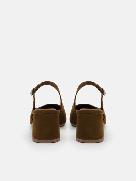 Quinn Suede Slingback Heel Pumps, , hi-res