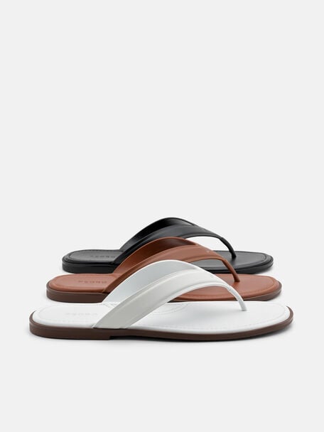 Leather Thong Sandals, , hi-res