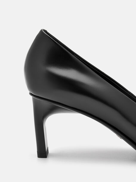 PEDRO Icon Leather Heel Sandals, Black