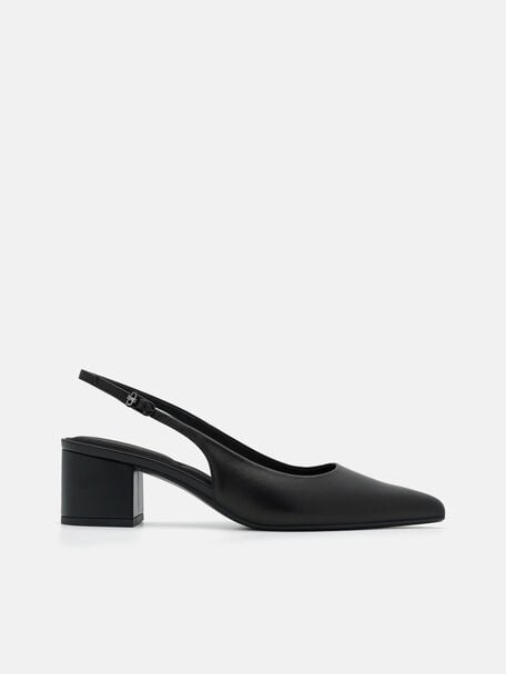 Quinn Leather Slingback Heel Pumps, , hi-res