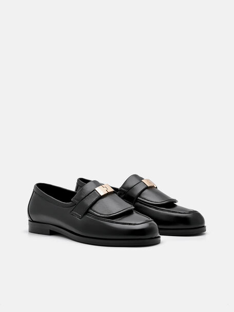 PEDRO Icon Leather Heel Sandals, Black
