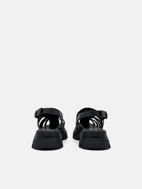 PEDRO Icon Leather Heel Sandals, Black