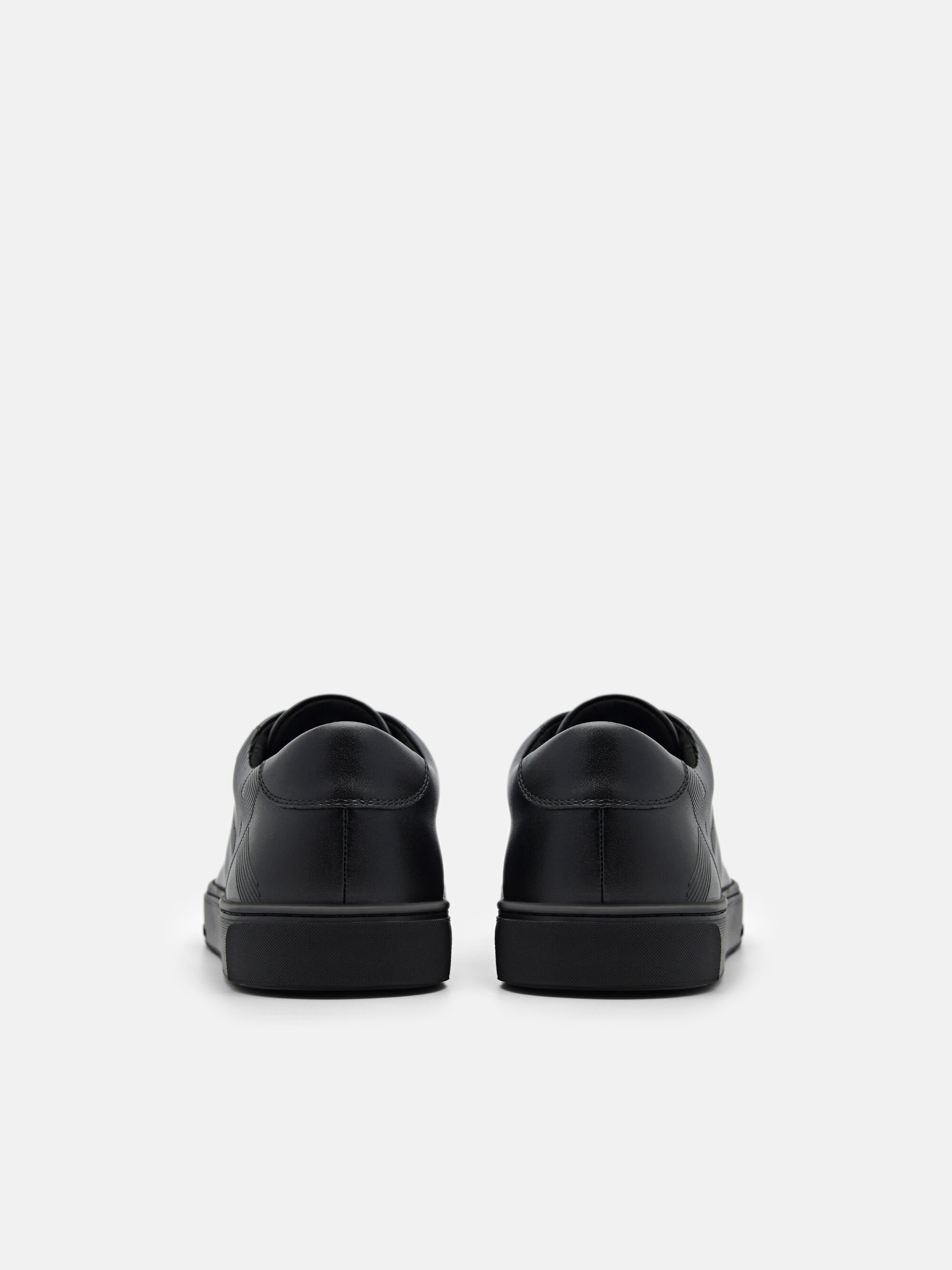 Black Men's PEDRO Icon Ridge Leather Sneakers - PEDRO ID
