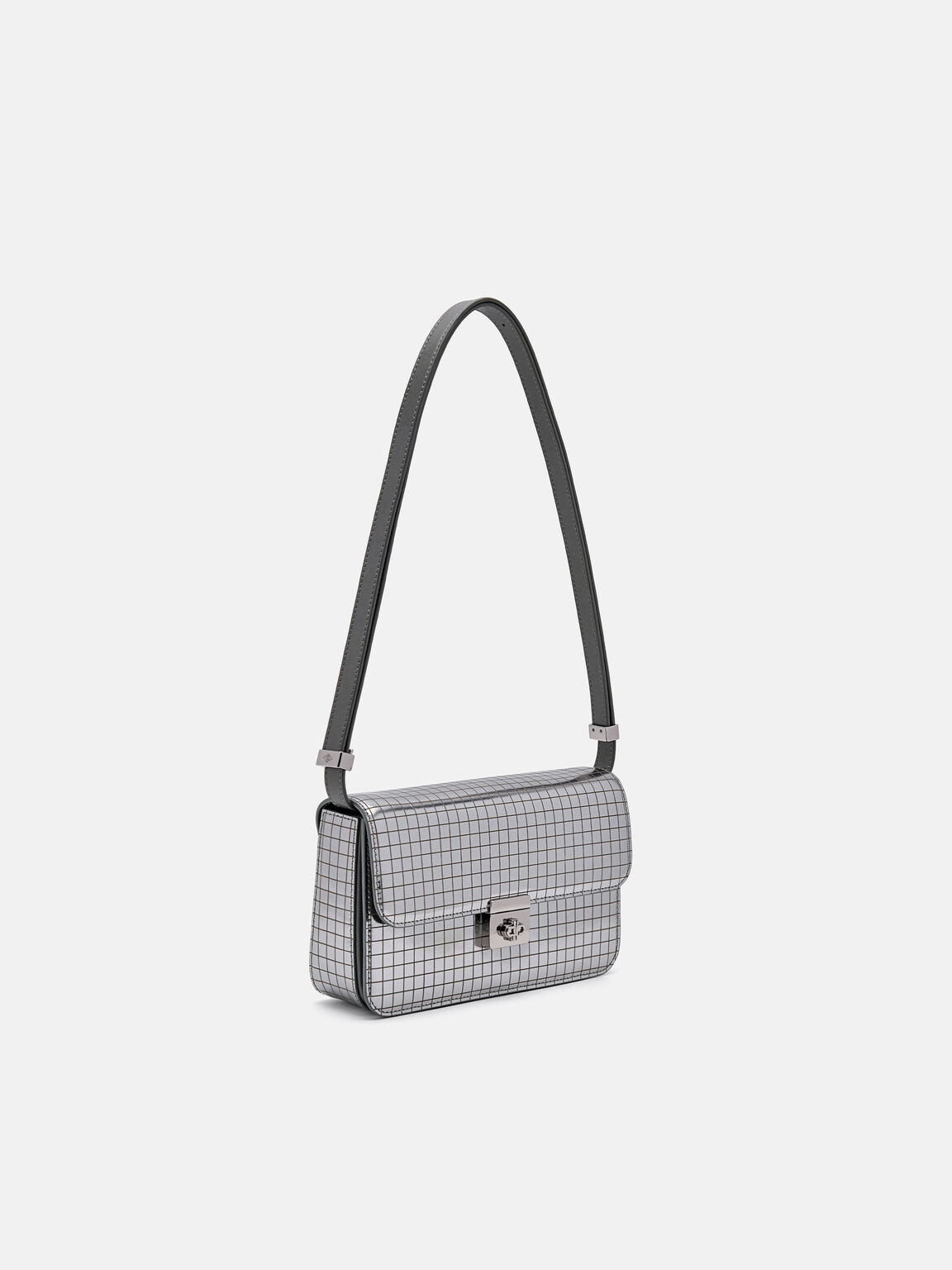 Metallic Leather Shoulder Bag, , hi-res