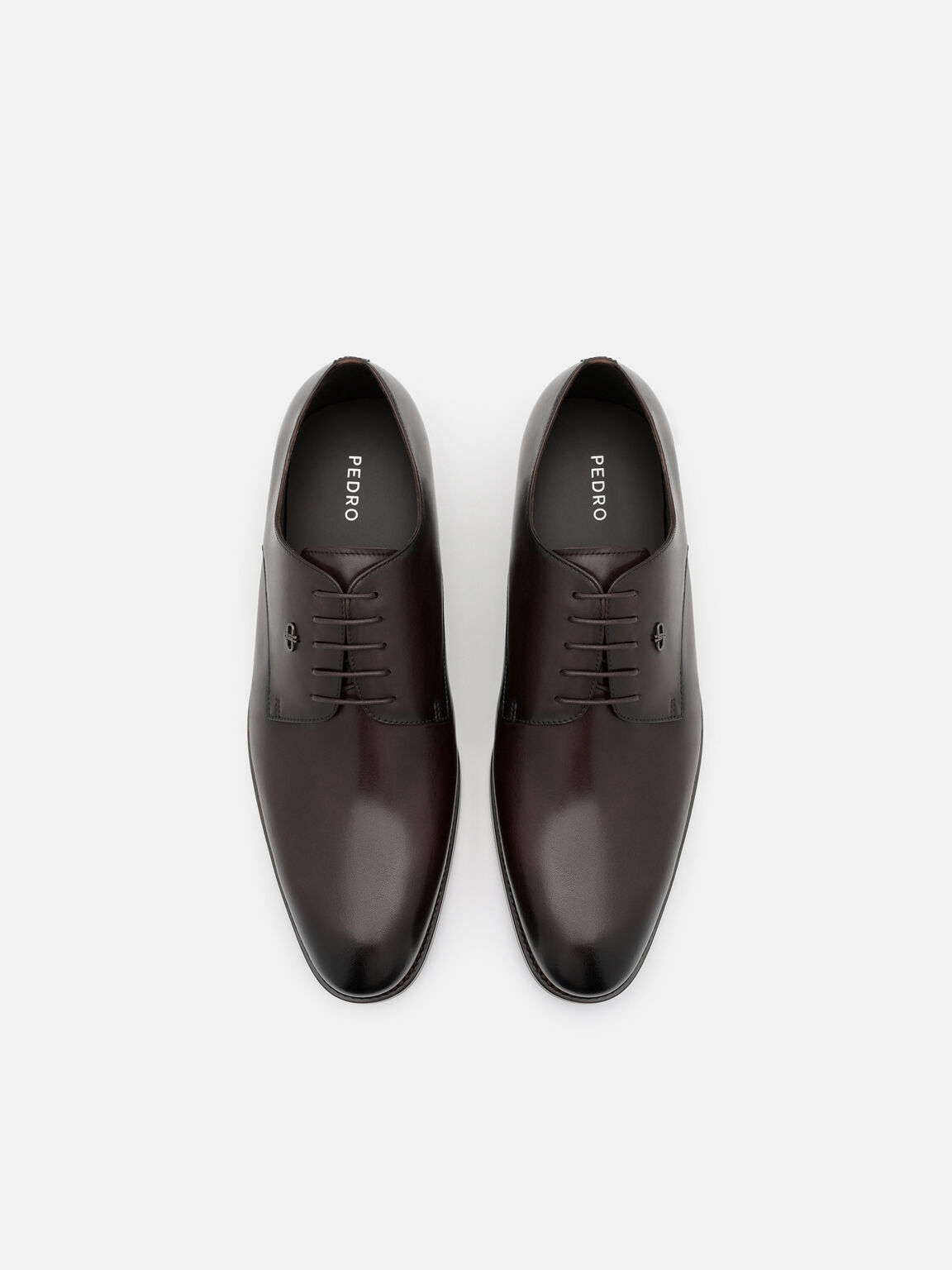 Burnished Leather Derby Shoes, 