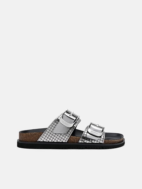 PEDRO Icon Leather Heel Sandals, Black