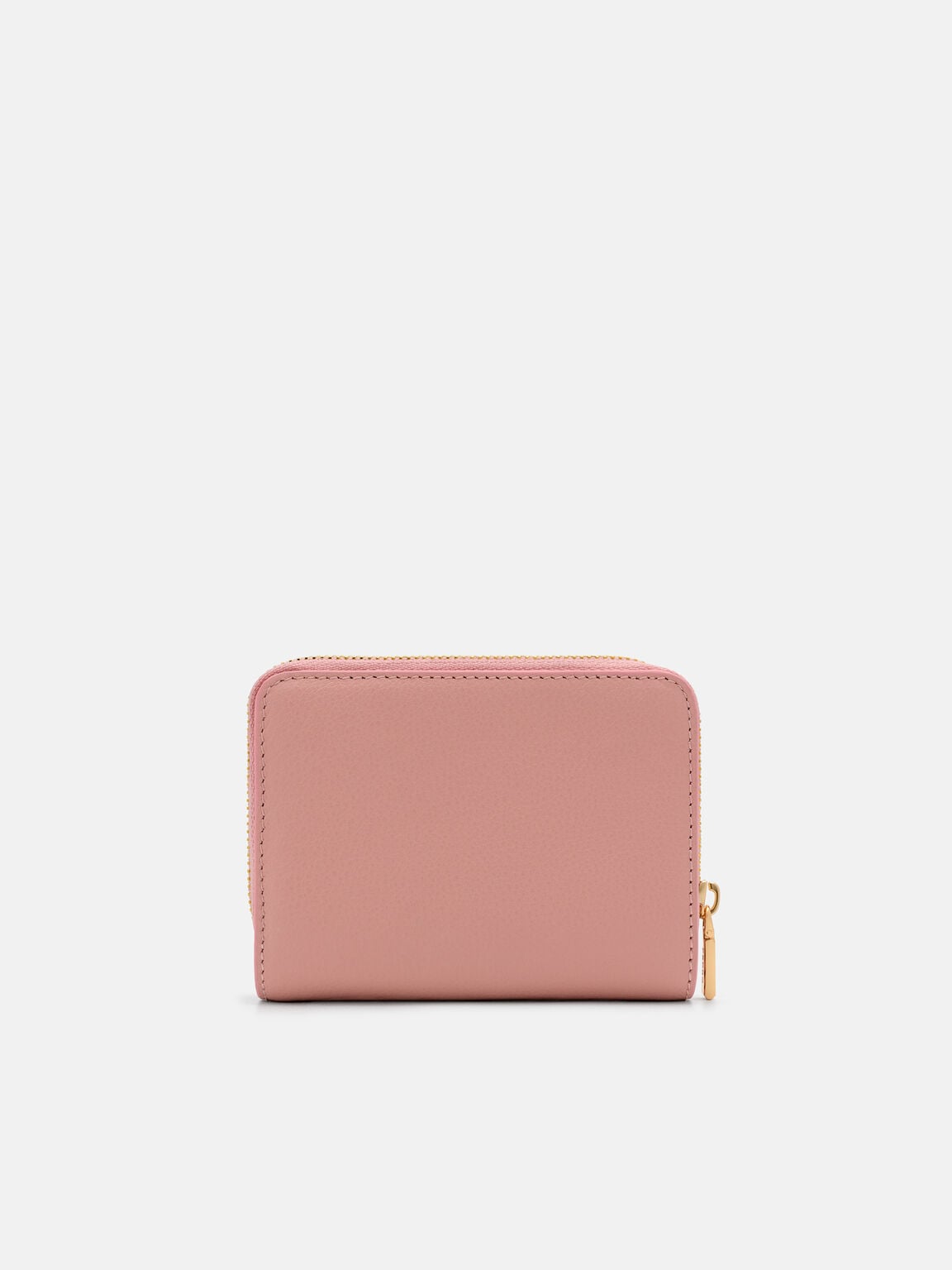 Dompet Lipat Dua Beritsleting Kulit Tumbled, 