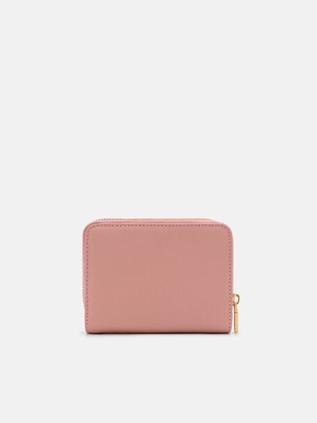 Dompet Lipat Dua Beritsleting Kulit Tumbled, 