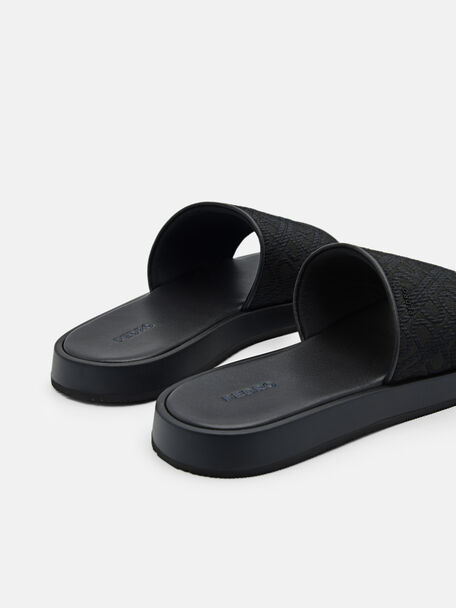 PEDRO Icon Leather Heel Sandals, Black