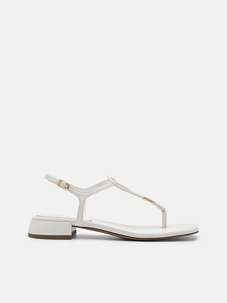 Sandal Thong Slingback, Chalk