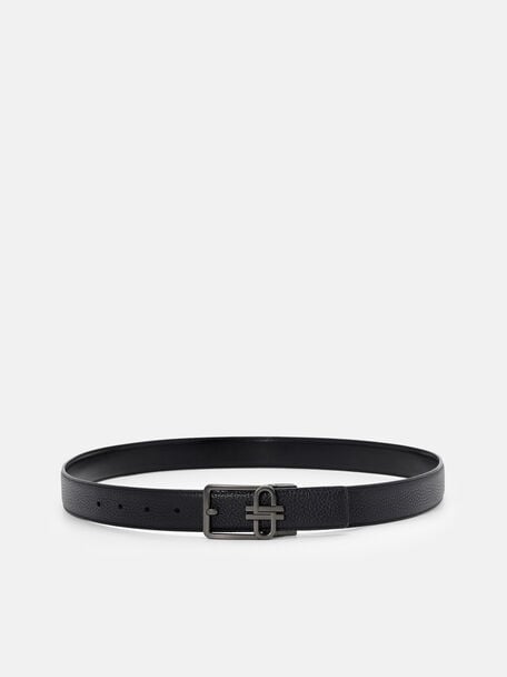 Tumbled Leather Reversible Tang Belt, 